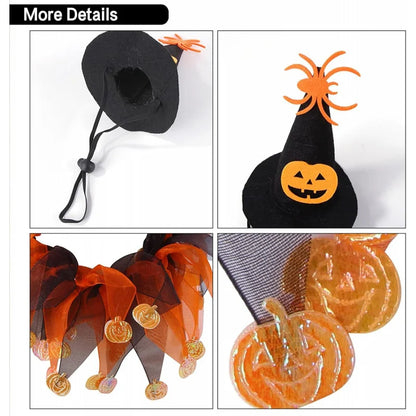 Halloween Pumpkin Hat & Collar Set