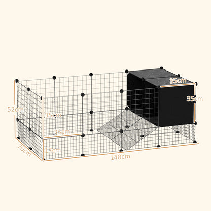PawHut DIY Small Animal Cage w/ Elevated Huts