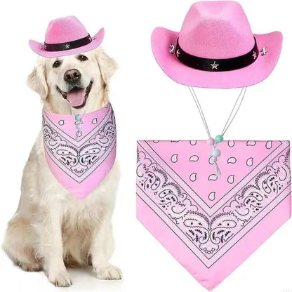 Cowboy Costume Hat & Bandanas Set