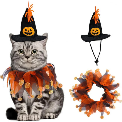 Halloween Pumpkin Hat & Collar Set
