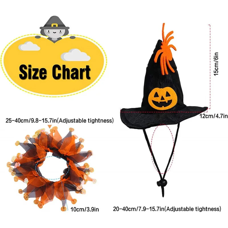 Halloween Pumpkin Hat & Collar Set