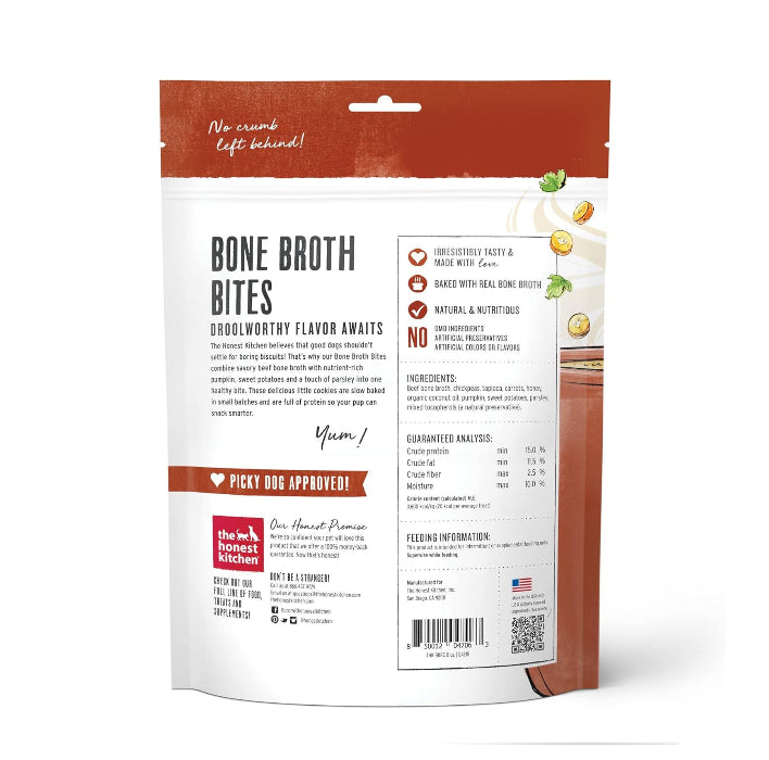 The Honest Kitchen Dog Bone Broth Bites Beef With Sweet Potato And Parsely 8oz.