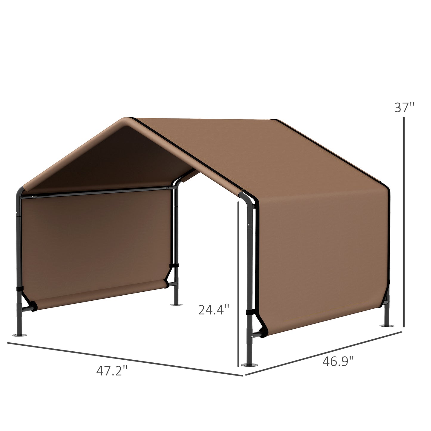 PawHut Portable Dog Tent Water Resistant for Outdoor Shade Protection, Brown