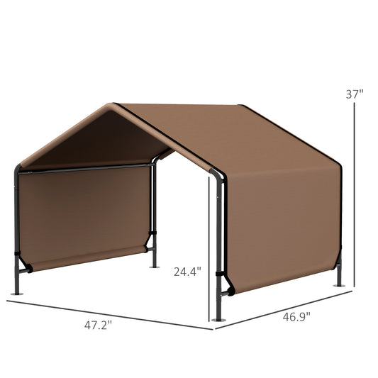 PawHut Portable Dog Tent Water Resistant for Outdoor Shade Protection, Brown