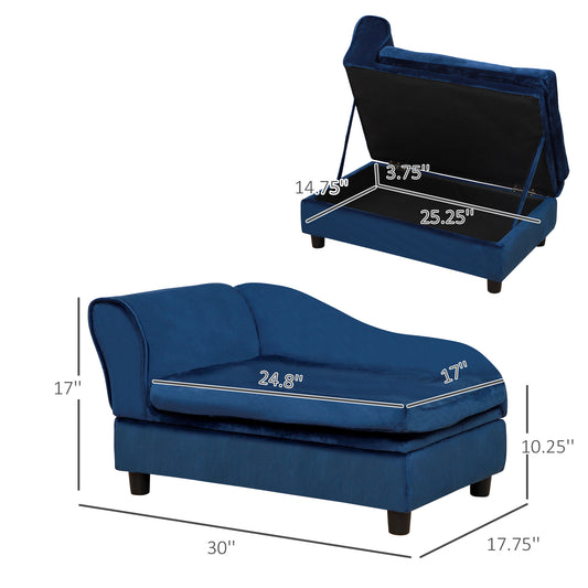 PawHut Pet Sofa Bed Couch with Storage, Pet Sofa for Cats and Small Dogs
