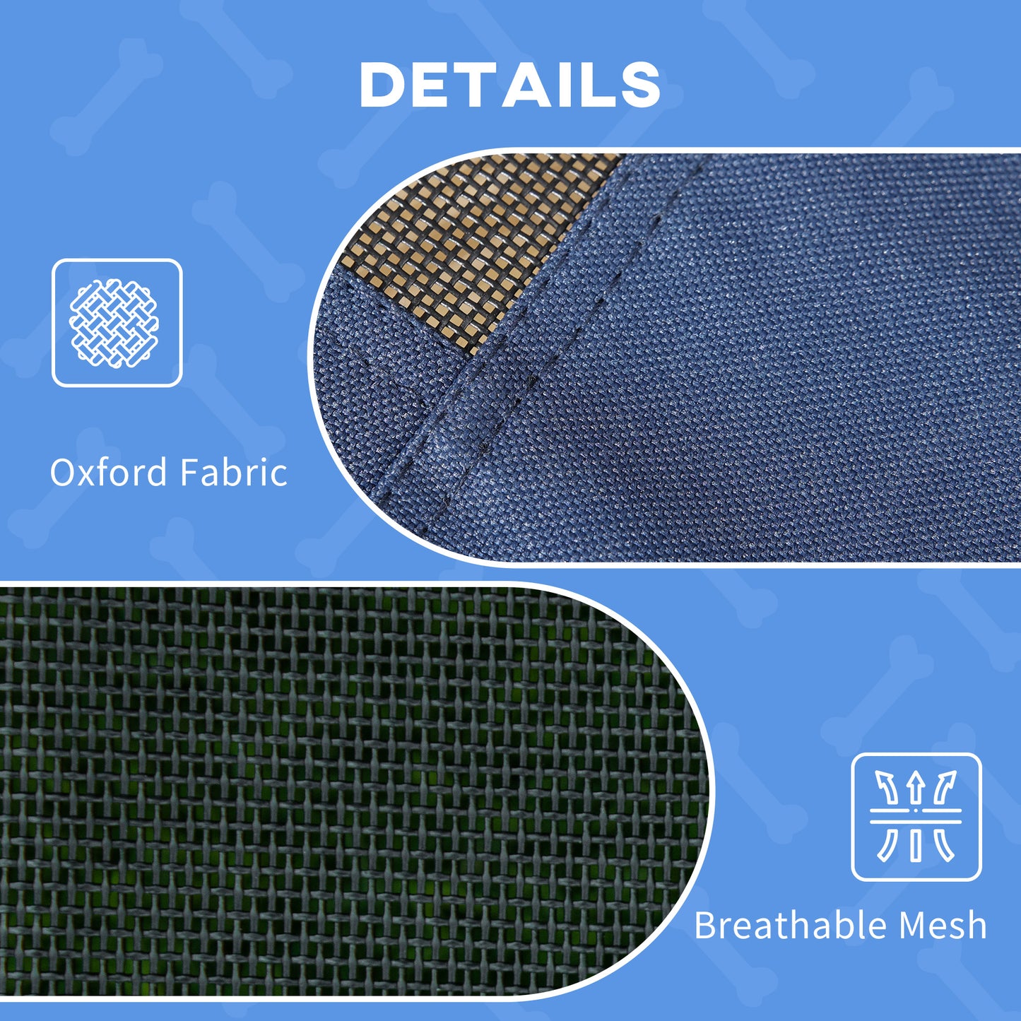 PawHut Elevated Portable Dog Cot Pet Bed with UV Protection Canopy Shade, 36 inch, Dark Blue