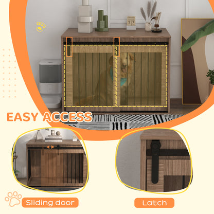 PawHut Dog Crate Furniture for Large Sized Dog, 39" x 23" x 24", Brown