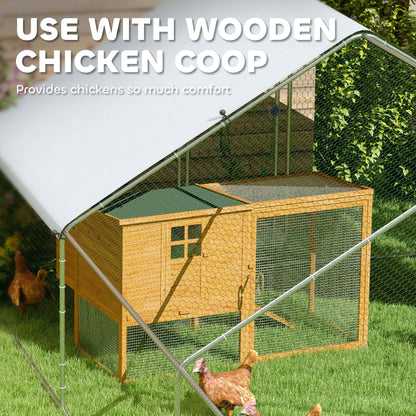 PawHut Large Chicken Coop with Waterproof and Anti-UV Cover, Spire Shaped for Outdoor and Yard Farm Use, 9.8' x 32.8' x 6.4'