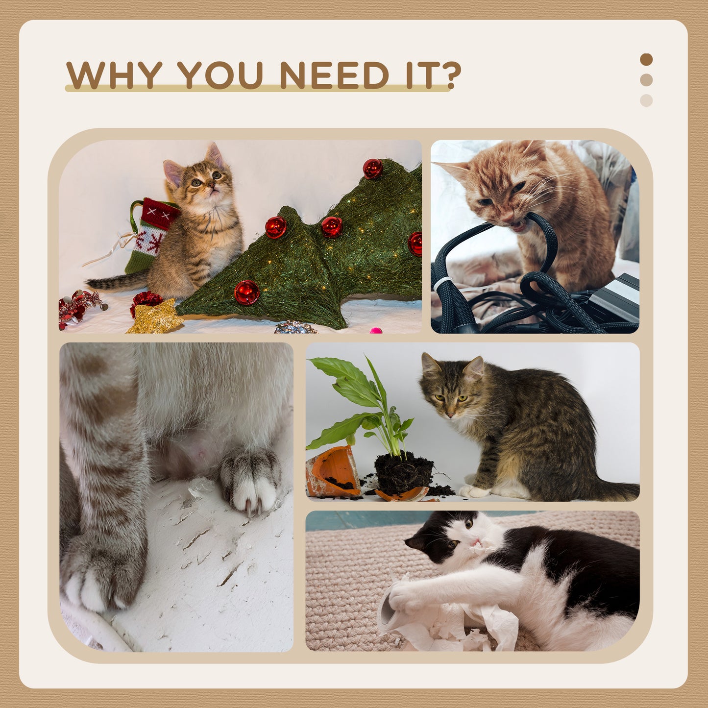 PawHut Cat Tree, 3 Level Cat Tower with Scratching Posts, Bed, Condo, Badminton Toys, for Multiple Kittens