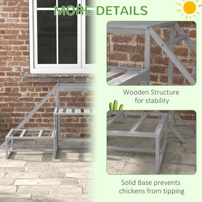 PawHut Chicken Roost Toys for Chickens Hens, Coop Accessories with Wood Stand, Ladder Platforms, for 10-15 Chickens