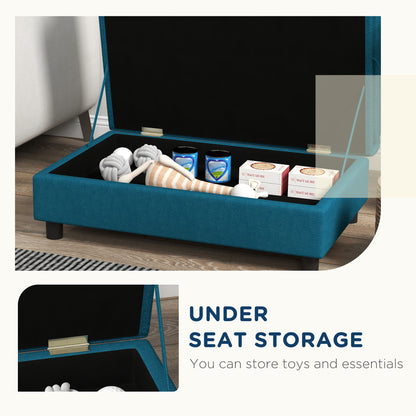 PawHut Pet Sofa Dog Sofa for Small Dogs with Storage, Dark Blue