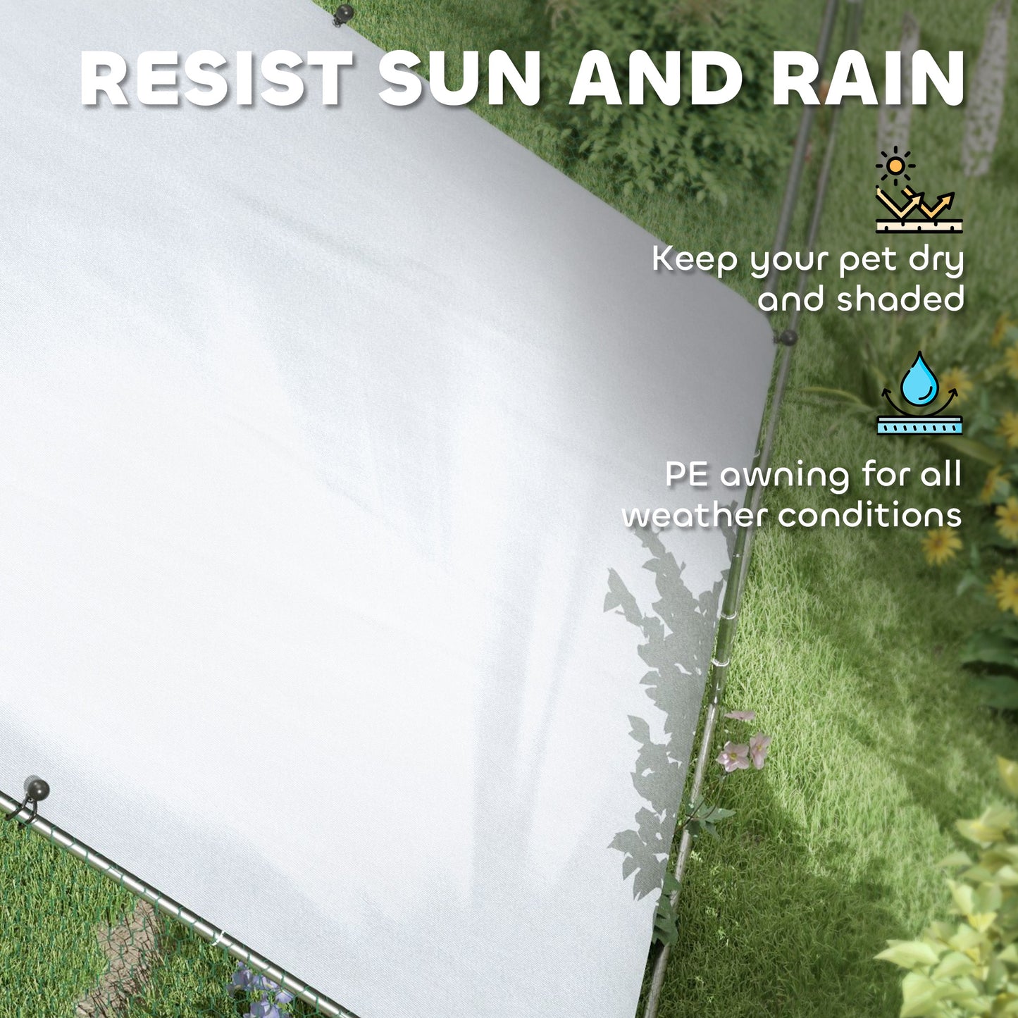 PawHut Large Chicken Coop with Waterproof and Anti-UV Cover, Spire Shaped for Outdoor and Yard Farm Use, 9.8' x 32.8' x 6.4'