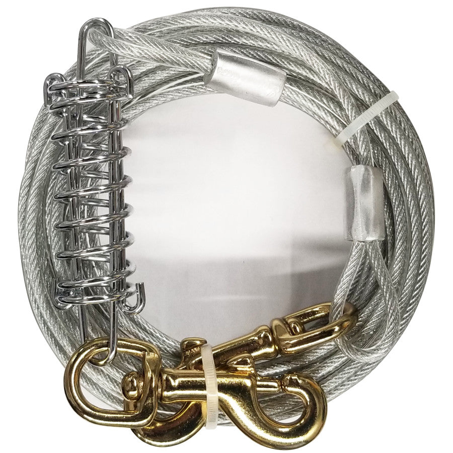 Four Paws Heavy Weight Dog Tie Out Cable Silver 1ea/30 ft