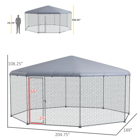 PawHut 17.1 ft x 15.7 ft Chicken Run for 19-25 Chickens with Cover