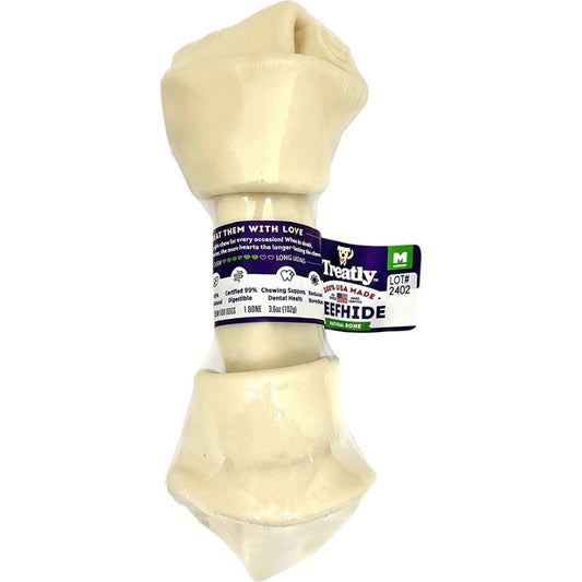Treatly 100% USA Beefhide Bone Banded Natural 7in. 1 Pk