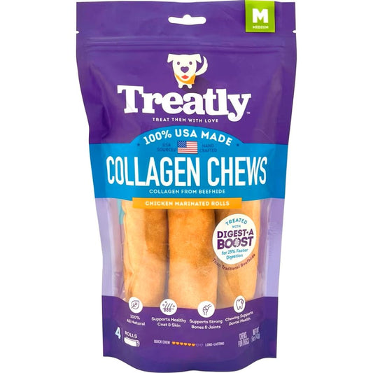 Treatly USA Collagen Rolls Chicken 6in. -4 Pk