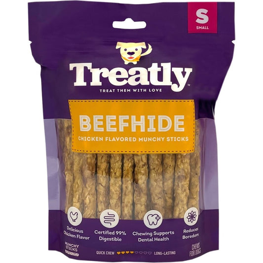 Treatly Beefhide Munchy Sticks Chicken Small-40 Pk