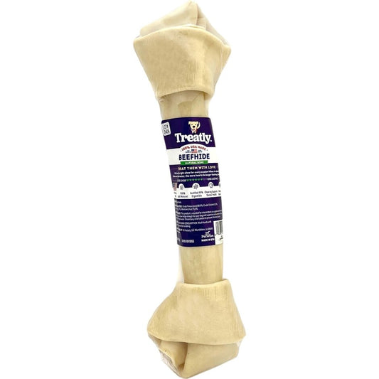 Treatly 100% USA Beefhide Bone Banded Natural 11in. 1 Pk