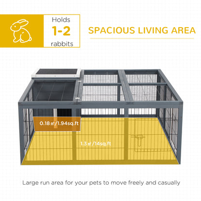PawHut Rabbit Hutch, Waterproof Rabbit House for Small Animals, Gray