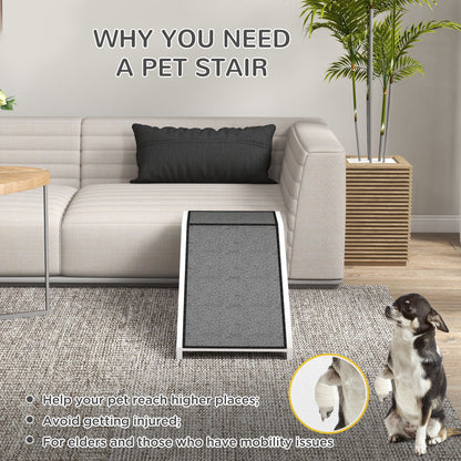 PawHut 49" Pet Ramp for Dogs & Cats with Non-Slip Carpet, White