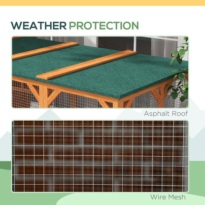 PawHut Large Outdoor Cat House for 3 Kitties, Multi-Level Design with Big Hiding Areas 2 Stories & Multiple Platforms Cat Condo