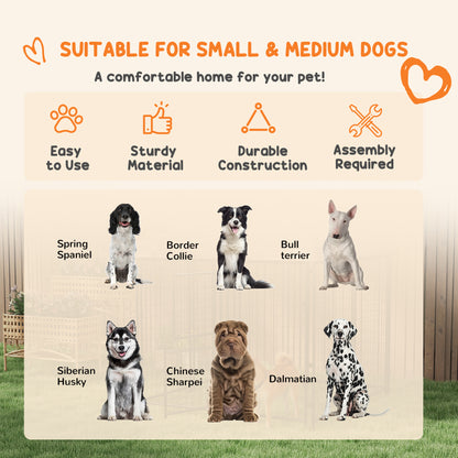 PawHut 4.6' x 4.6' x 5' Dog Kennel Outdoor with Waterproof Canopy, Large Door
