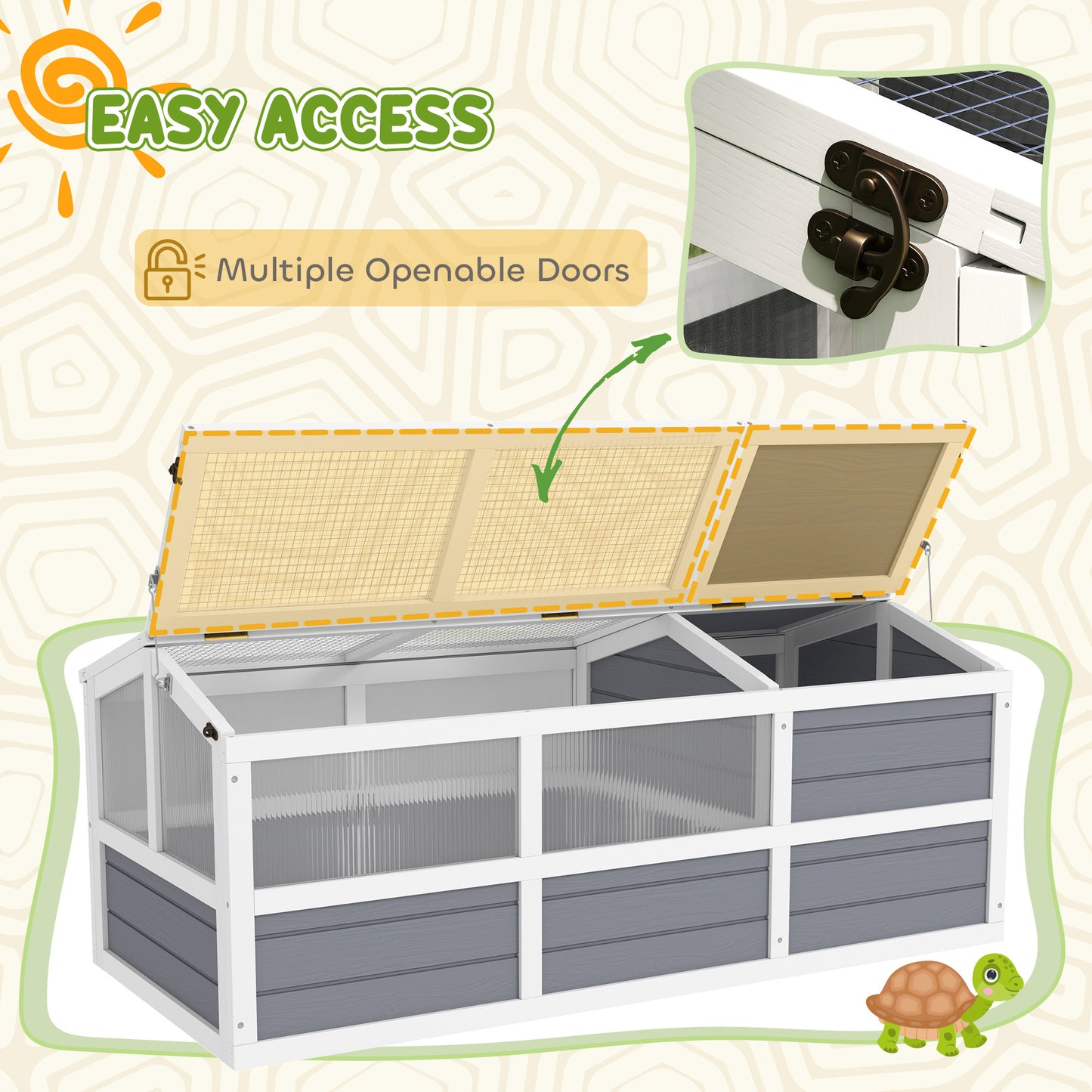 PawHut Bottomless Outdoor Pet Habitat with Sun Panels for reptiles
