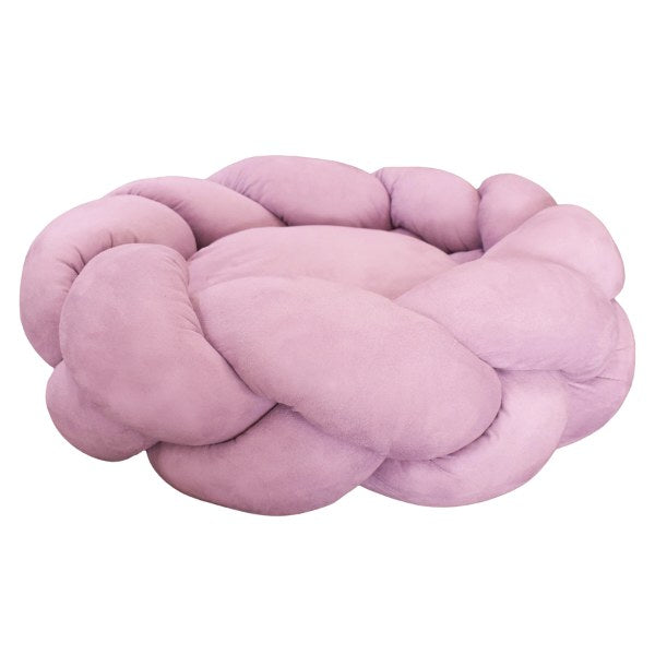 Goo-Eez Round Braided Suede Pet Bed Pink 24 in