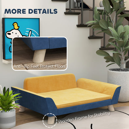PawHut Dog Sofa Bed for Small Dogs with Soft Cushion, Washable Cover & Non-Slip Foot Pads, Orange