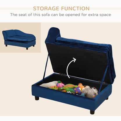 PawHut Pet Sofa Bed Couch with Storage, Pet Sofa for Cats and Small Dogs