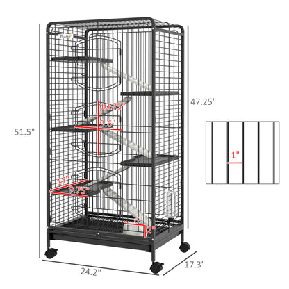 PawHut 6 Levels Small Animal Cage for Dwarf Rabbits, Pet Mink, and Chinchillas