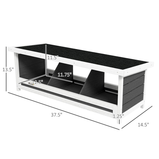 PawHut Wood Nesting Boxes Chicken Coop Accessories for Up to 3 Chickens, with Asphalt Roof, Gray