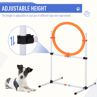 PawHut Outdoor Dog Agility Equipment Pet Speed and Agility Equipment Kit Backyard Starter Course High Jump Hurdle Tunnel