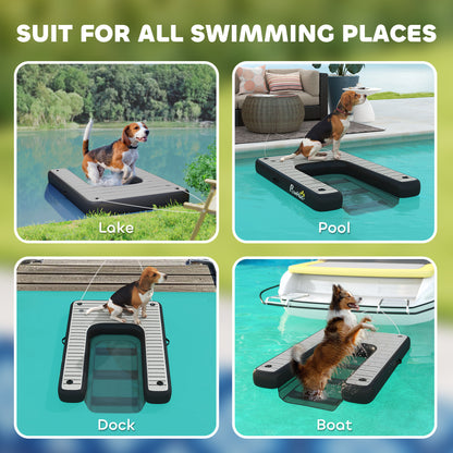 PawHut Inflatable Dog Boat Ramp – Non-Slip, For Boats, Docks & Lakes