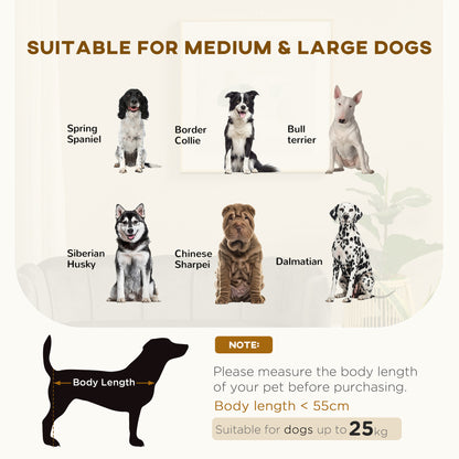 PawHut Pearl Design Pet Sofa for Medium and Large Sized Dogs, Pet Bed with Cushion and Solid Wood Legs, Charcoal Gray