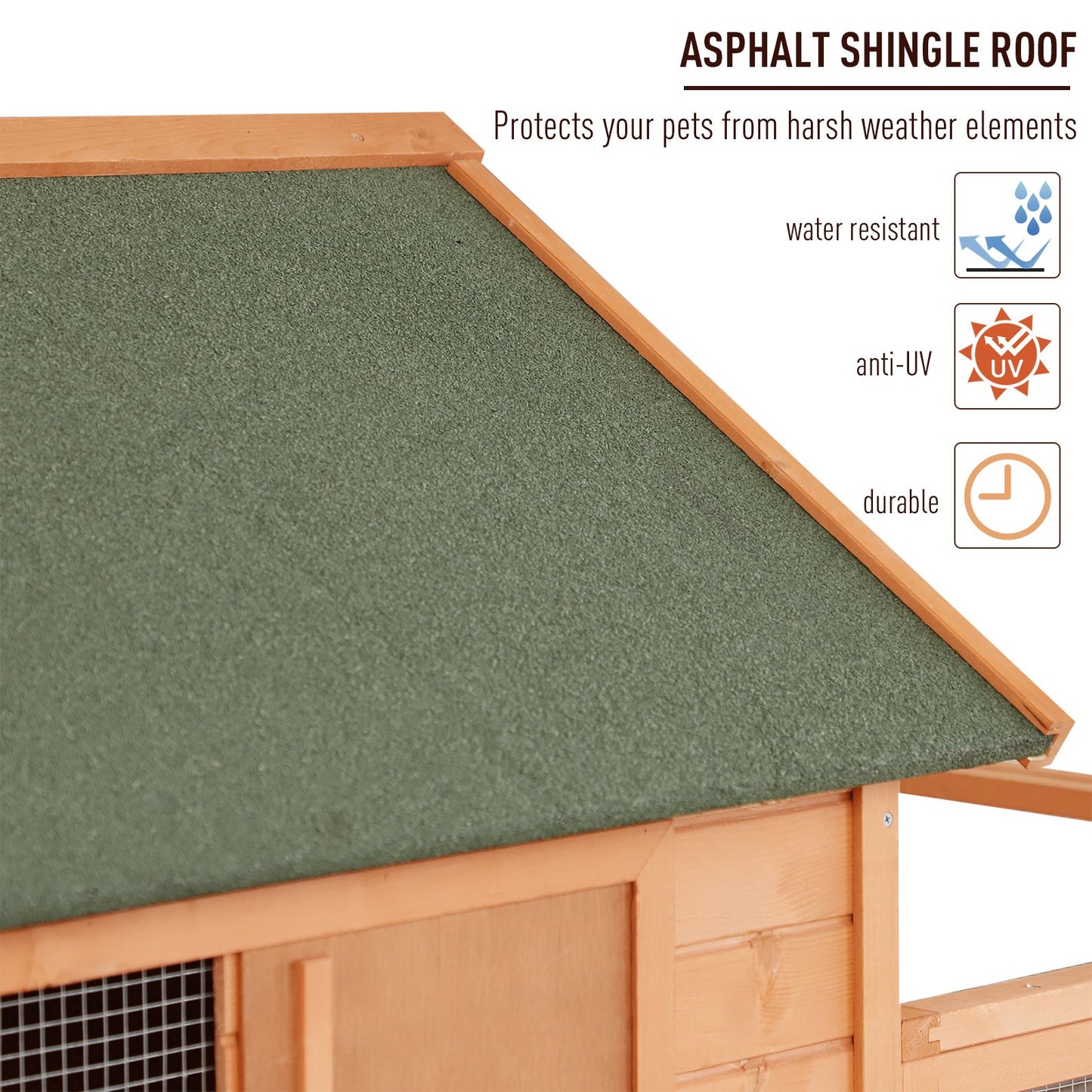 PawHut 136.5" Chicken Coop Wooden Large Chicken House Deluxe Rabbit Hutch Lockable Poultry Hen Cage Backyard with Nesting Box and Run