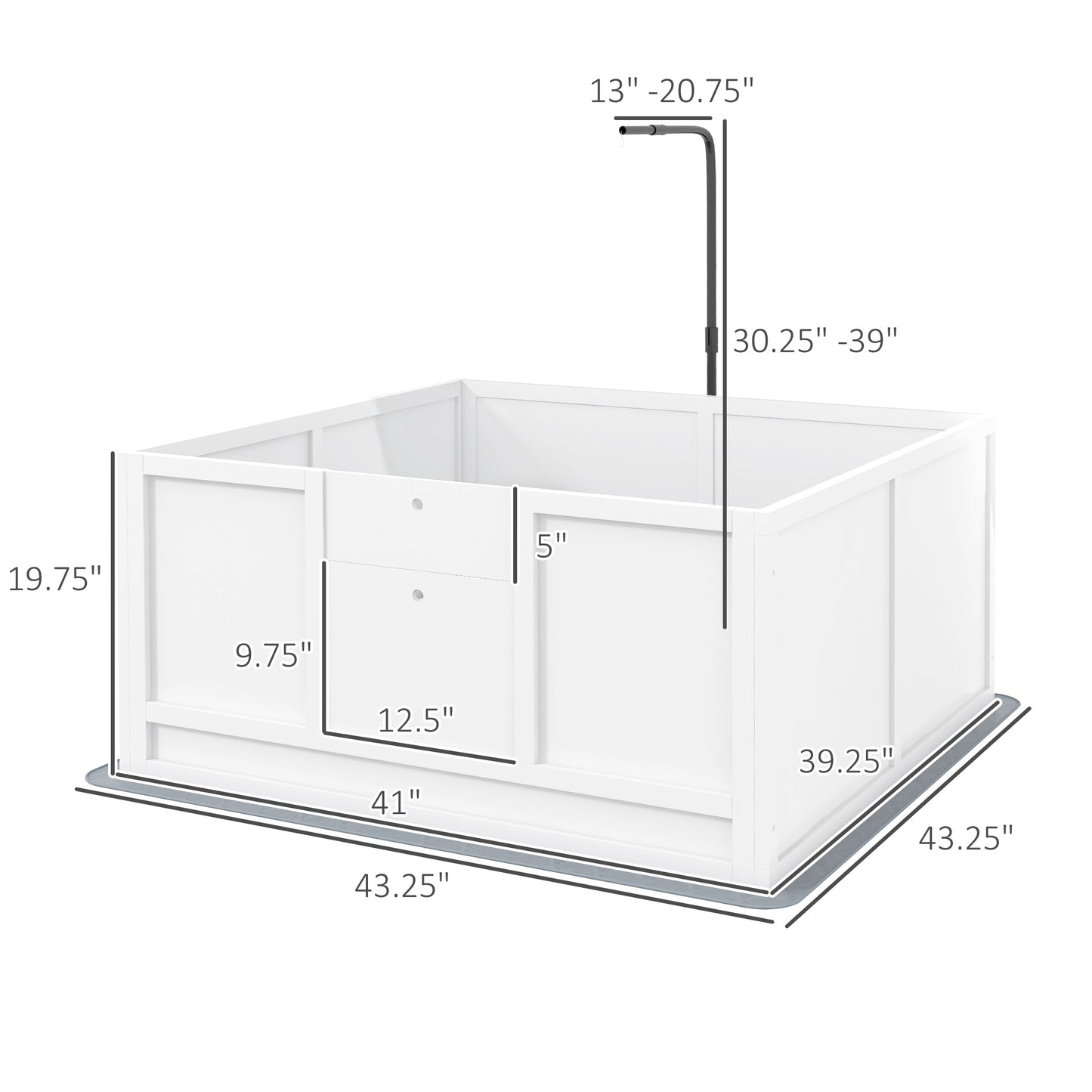PawHut Whelping Box for Puppies with Pee Pad, Pig Rail, Adjustable Door for Small, Medium & Large Breed Dogs Birth, 41" x 39"