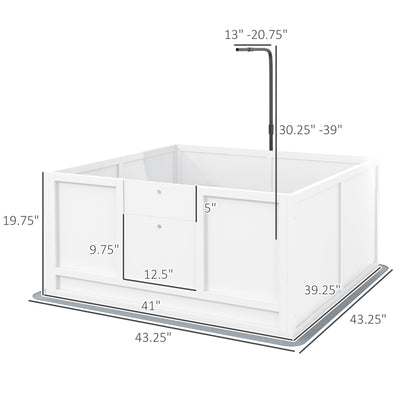 PawHut Whelping Box for Puppies with Pee Pad, Pig Rail, Adjustable Door for Small, Medium & Large Breed Dogs Birth, 41" x 39"
