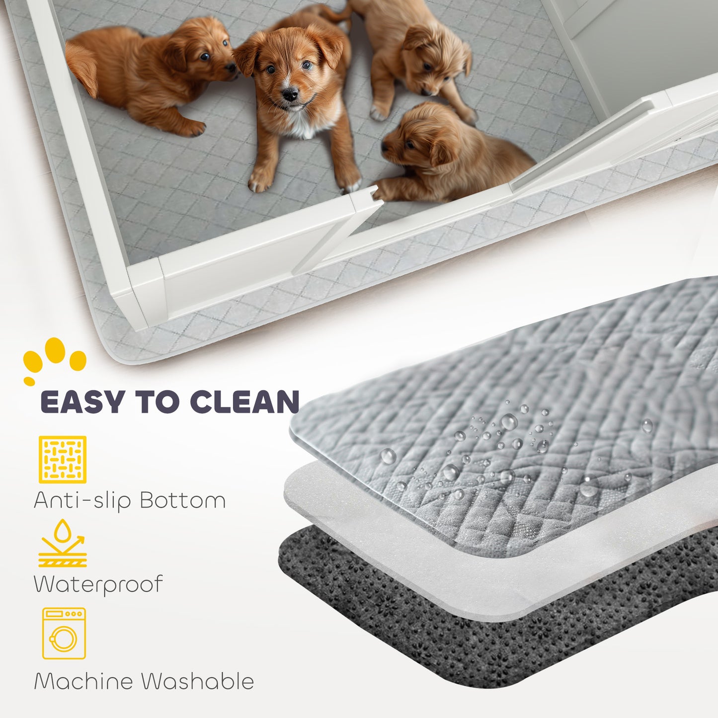 PawHut Double Room Design Whelping Box for Dogs with Whelping Pad, Clear Panels, Adjustable Entrance, for Small Dogs