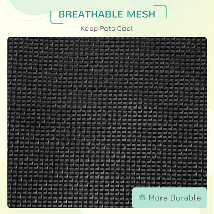 PawHut Elevated Dog Bed with Breathable Fabric, Foldable Pet Cot with Heavy Duty Steel Frame, Portable Cooling Pet Bed Indoor Outdoor Use, for Small Medium Dogs