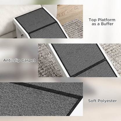 PawHut 60" Pet Ramp for Dogs & Cats with Non-Slip Carpet, White