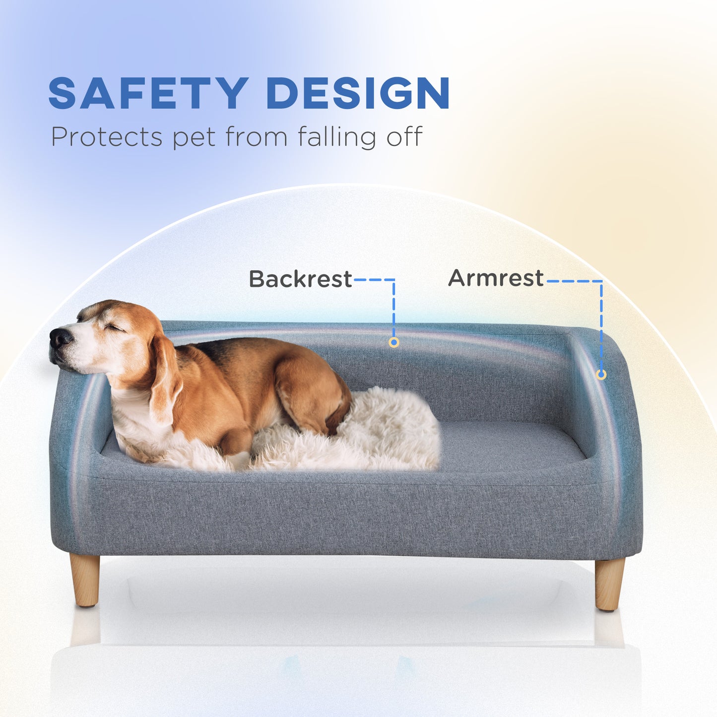 PawHut 38" Dog Sofa for Dogs Up to 55 lbs, Gray