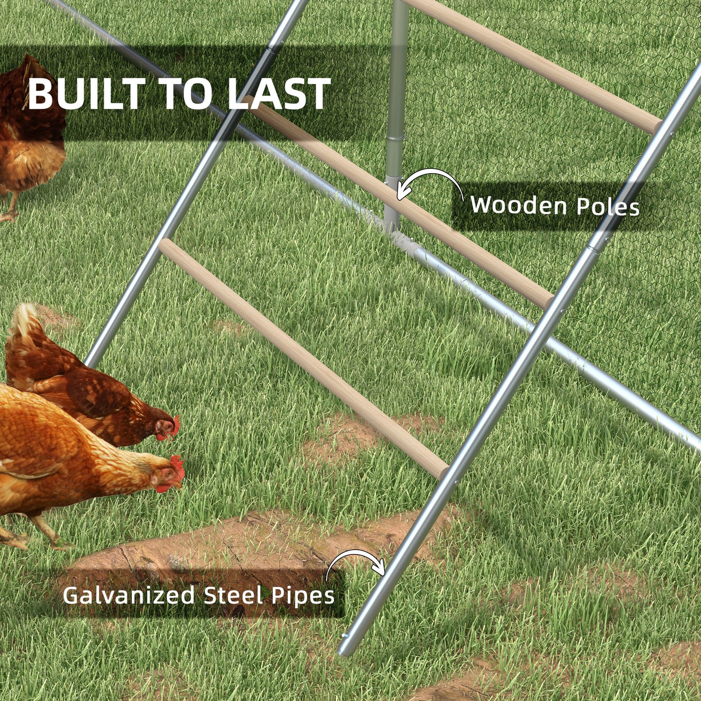 PawHut Chicken Roost for Coop, Jungle Gym Roosting Bar, 55" x 33.75"