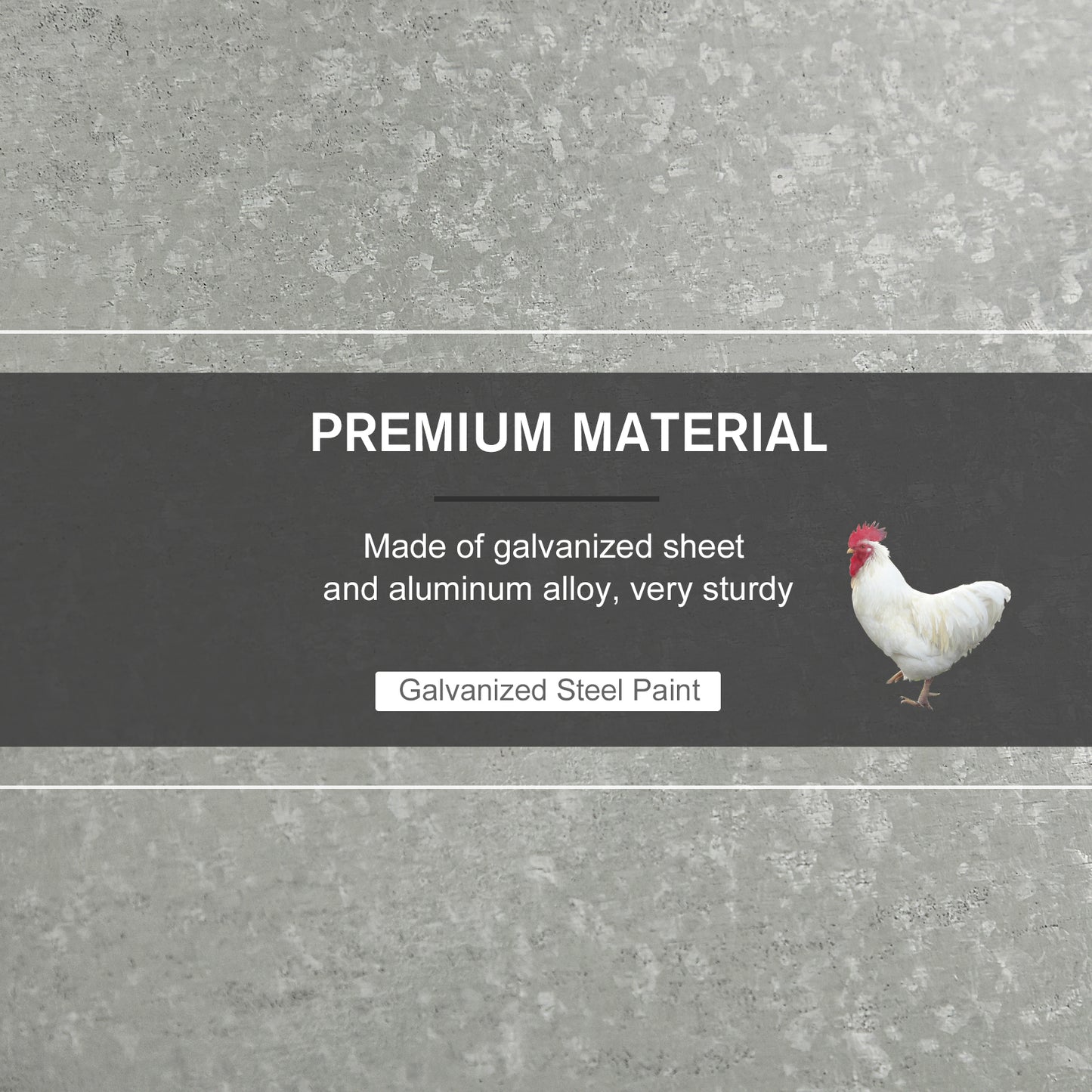 PawHut 25 lbs Capacity Automatic Chicken Poultry Feeder with a Galvanized Steel and Aluminium Build, Weatherproof Design
