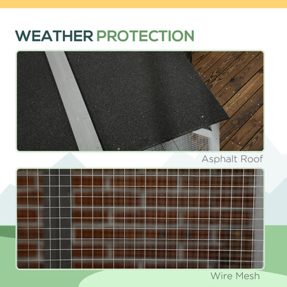 PawHut Catio Outdoor Cat Enclosure, Large Wood Kitten Cat House Enclosure with 3-Level Design, Weatherproof Roof, Big Hiding Areas, Multiple Platforms, Resting Box, 45"H, Gray