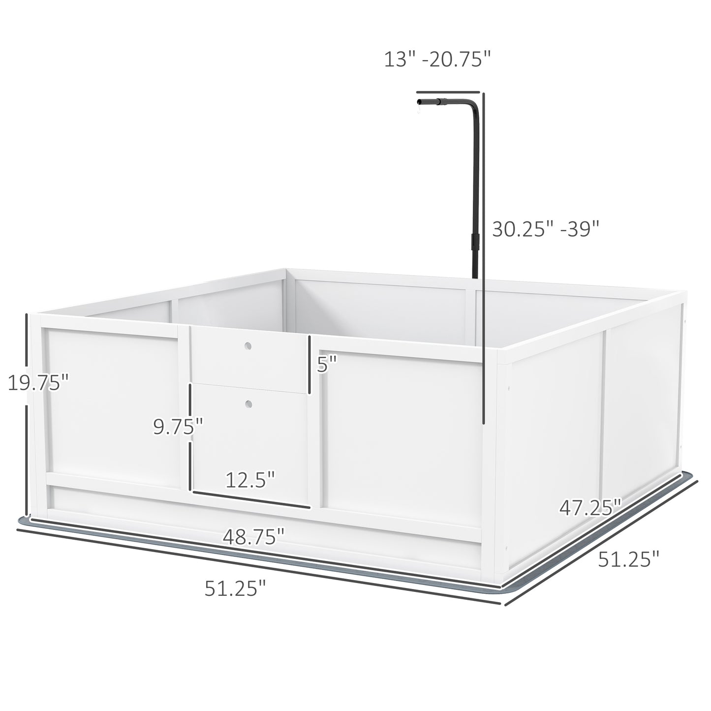 PawHut Whelping Box for Puppies with Pee Pad, Pig Rail, Adjustable Door for Small, Medium & Large Breed Dogs Birth, 49" x 48"