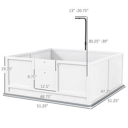 PawHut Whelping Box for Puppies with Pee Pad, Pig Rail, Adjustable Door for Small, Medium & Large Breed Dogs Birth, 49" x 48"