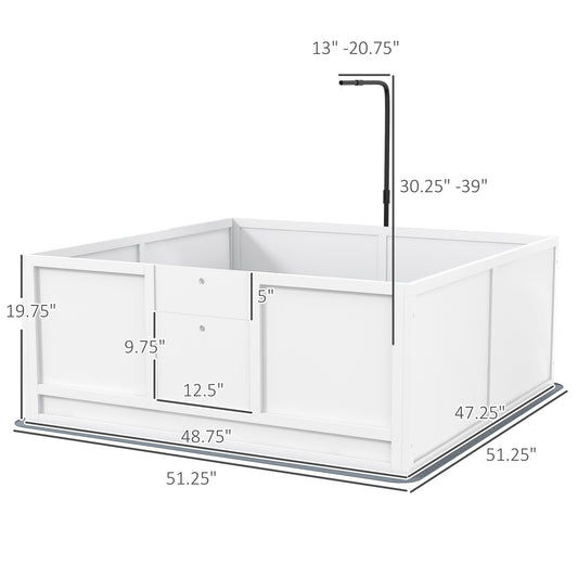 PawHut Whelping Box for Puppies with Pee Pad, Pig Rail, Adjustable Door for Small, Medium & Large Breed Dogs Birth, 49" x 48"